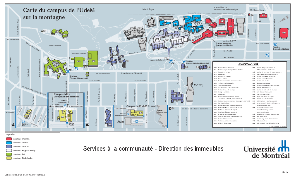 Carte du campus de Montréal