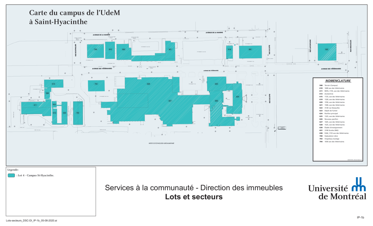 Carte du campus de Saint-Hyacinthe
