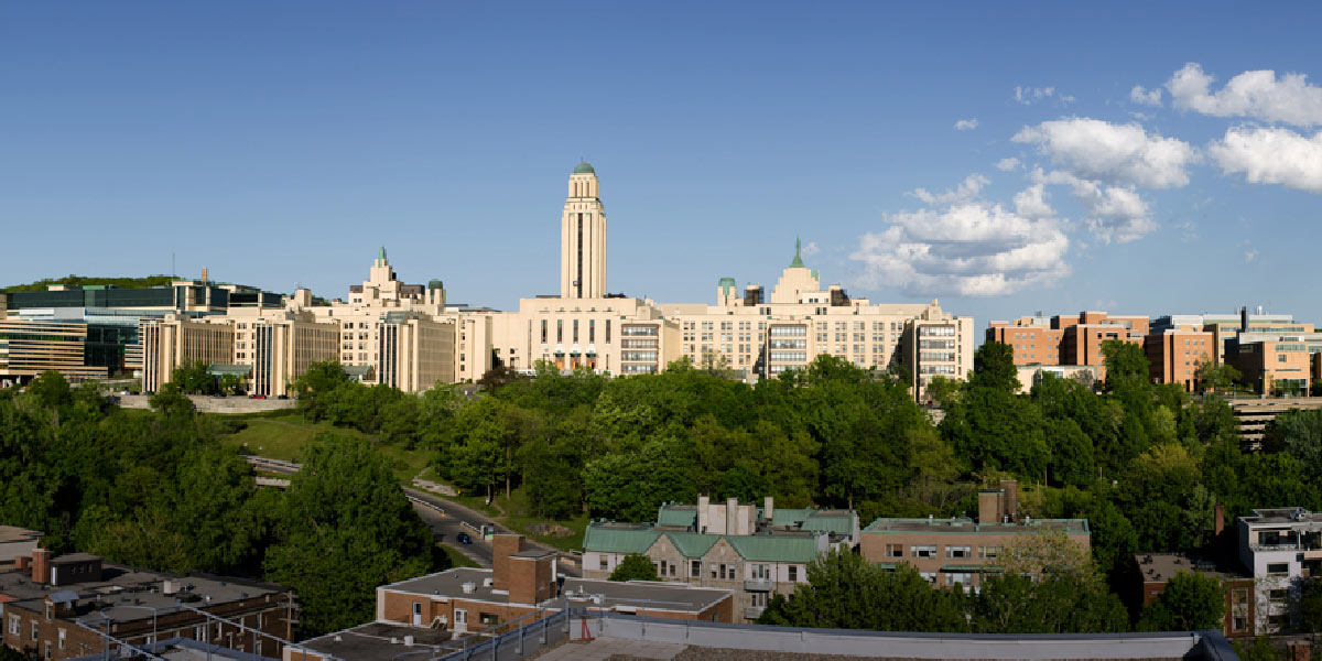 Vue panoramique  des pavillons du campus de l'Université de Montréal
